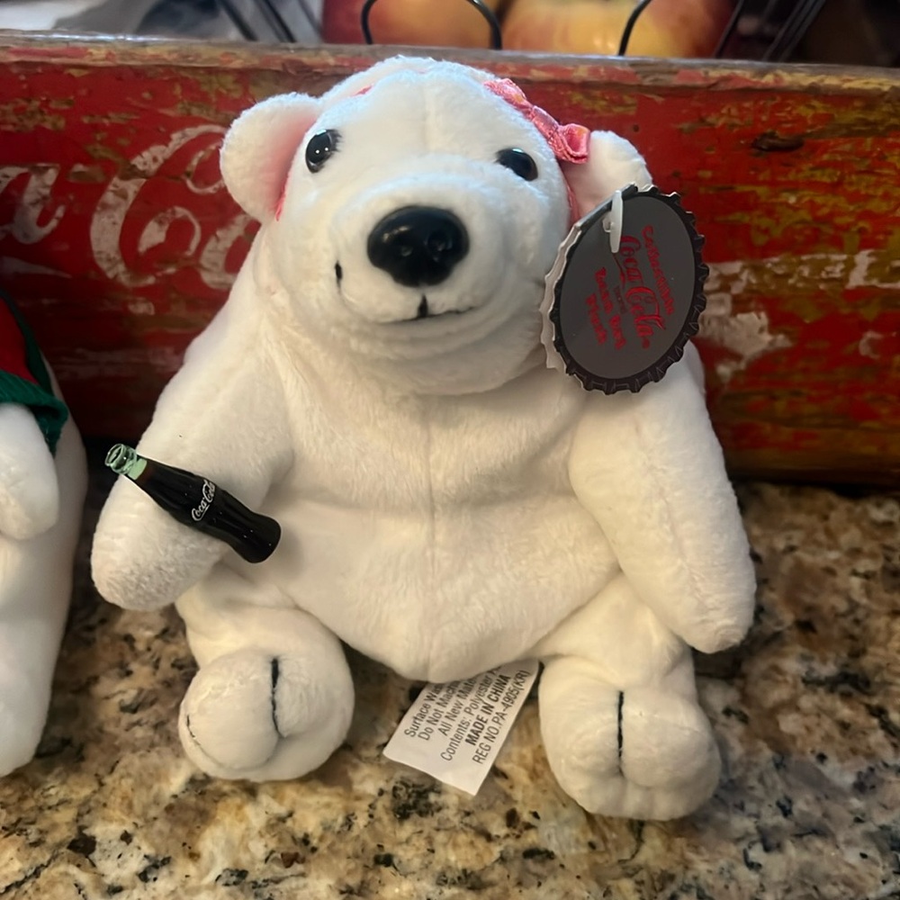 Coca Cola polar bear with tags